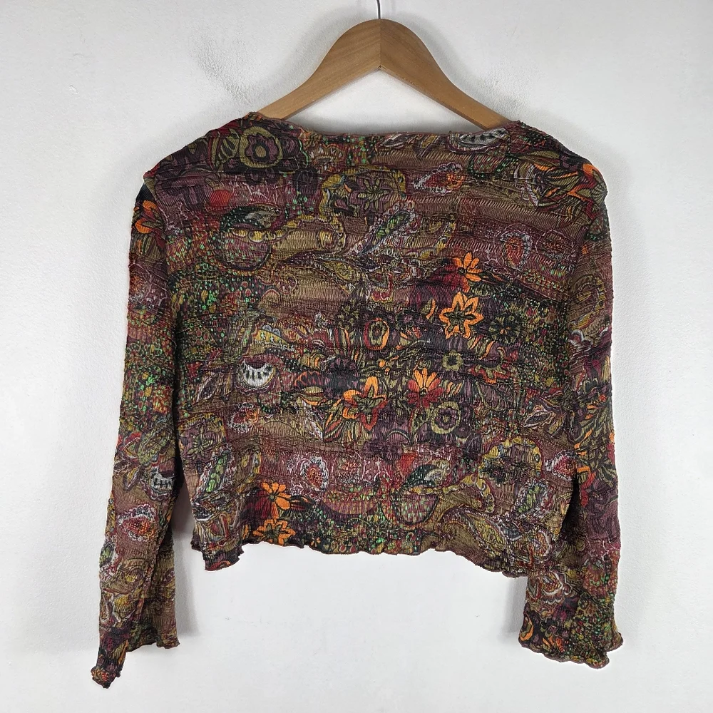 Alberto Mikali Vintage 90s Shirred Crinkle Textured Tank Cardigan Matching Set